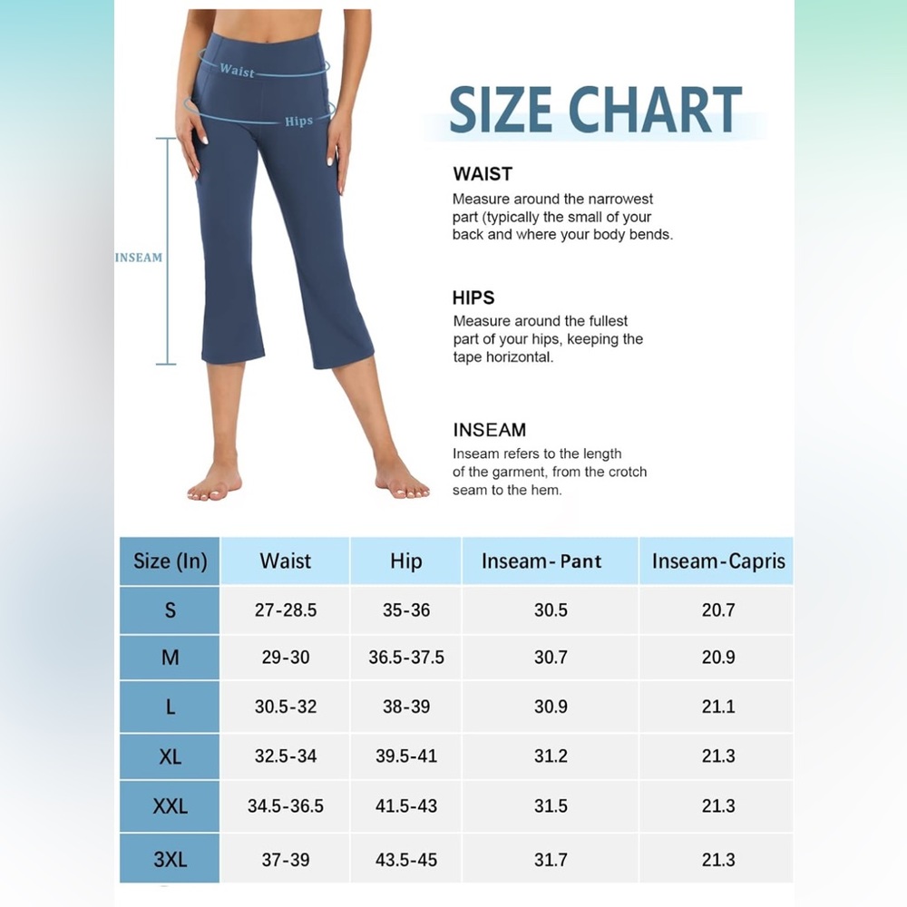 First Way Buttery Soft Women’s Bootcut Yoga Pants Capris with 3 Pockets Size S - Picture 7 of 7
